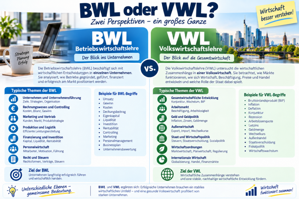 BWL oder VWL Zwei Wirtschaftsperspektiven