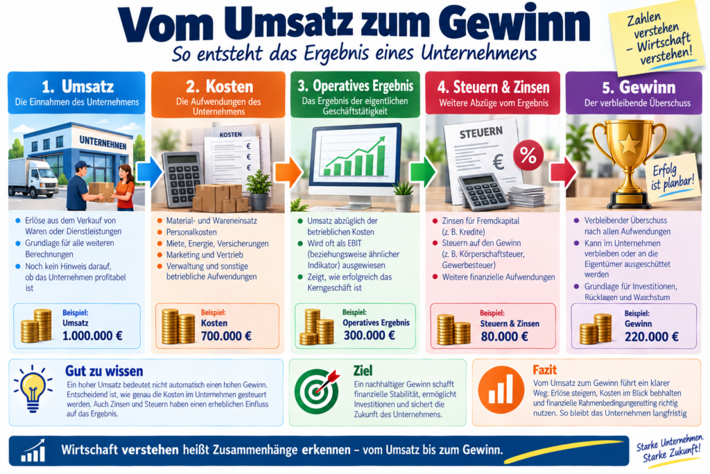 umsatz und gewinn erklert